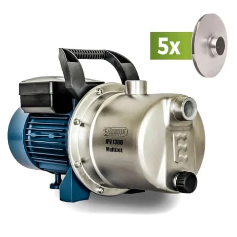 JPV 1300 MultiJet Garden pump, with 5 INOX steel impellers and casing, 1300 W, 6.000 l/h, 5,3 bar