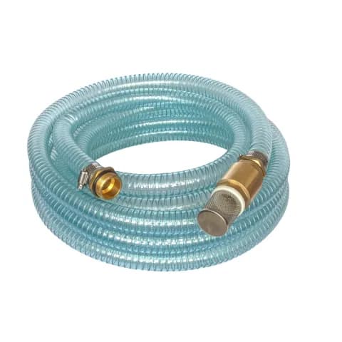 Suction hose set 7m 1˝ with brass non-return valve and stainless steel filter basket